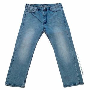 Levi’s 505 Men’s 40x30 Regular Fit Straight Leg Jeans Light Wash Dark Seams